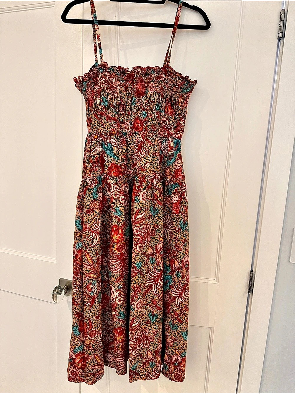 Madison Paisley Maxi Dress in Red & Blue Like New